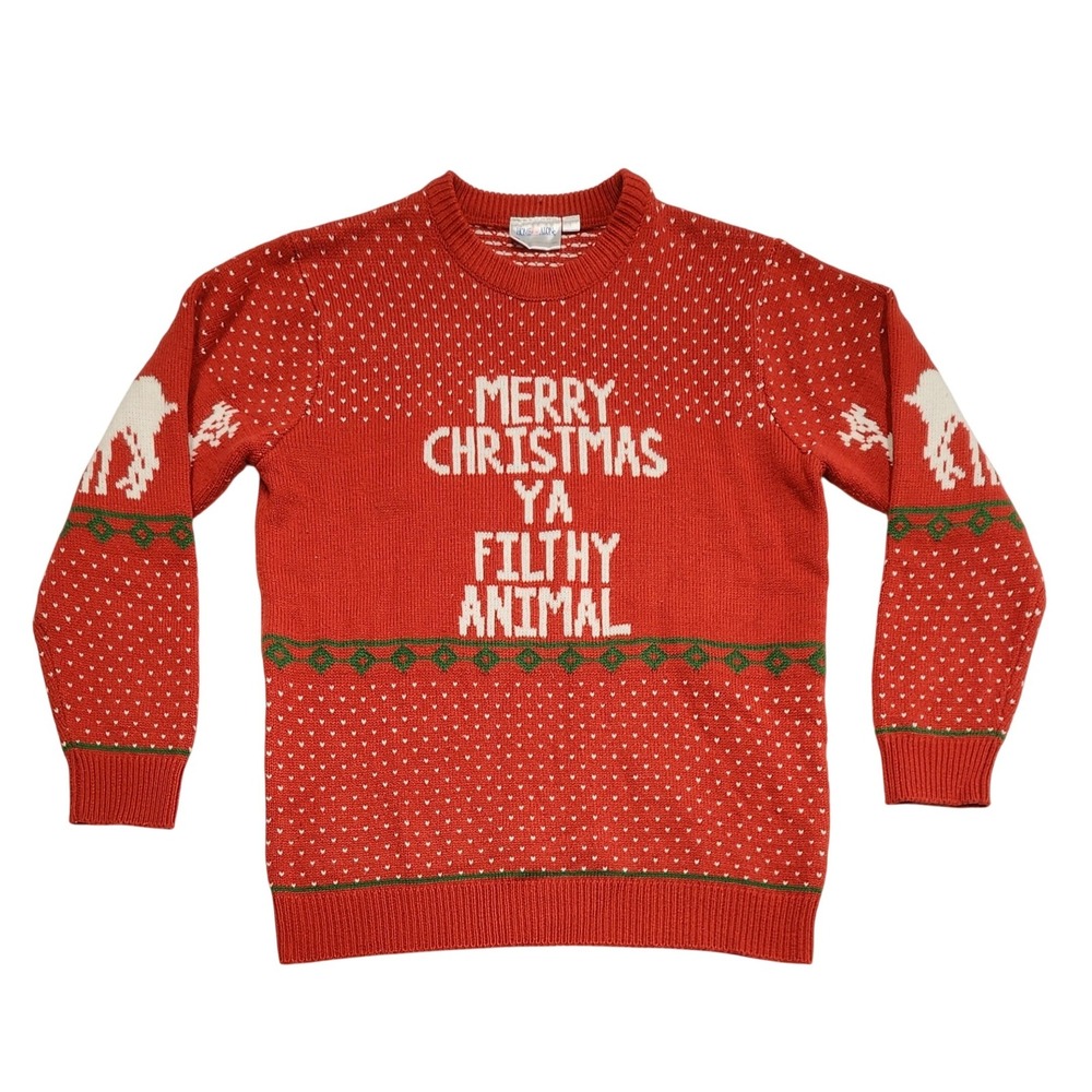 Home Alone Merry Christmas Ya Filthy Animal Ugly Sweater Red Mens Medium Holiday